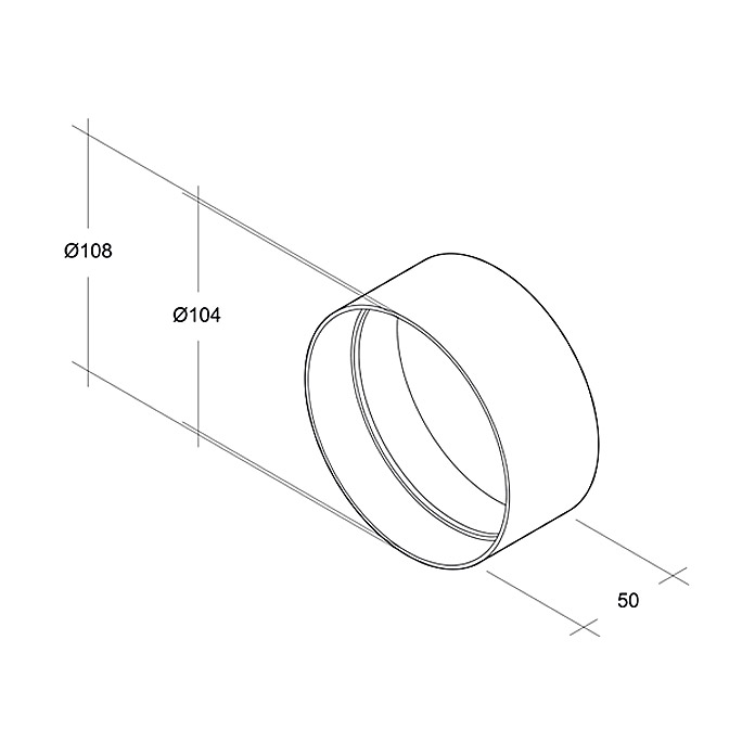 Air-Circle Raccordo esterno per tubo tondo Ø 100 mm