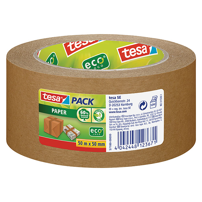 tesa Pack Ruban adhésif d'emballage Eco Papier