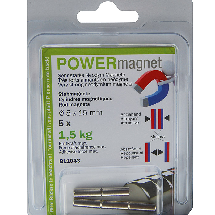 Aimant POWER forme barre 5x15 mm