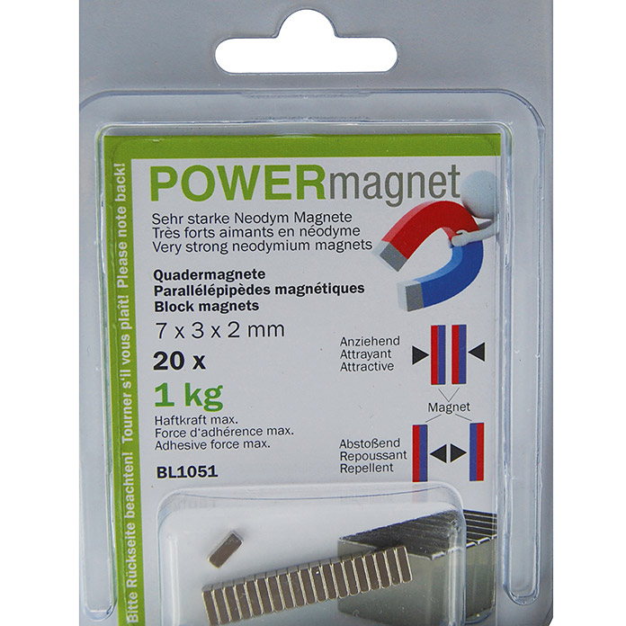 Magnete POWER con forma a cuboide 7x3x2 mm