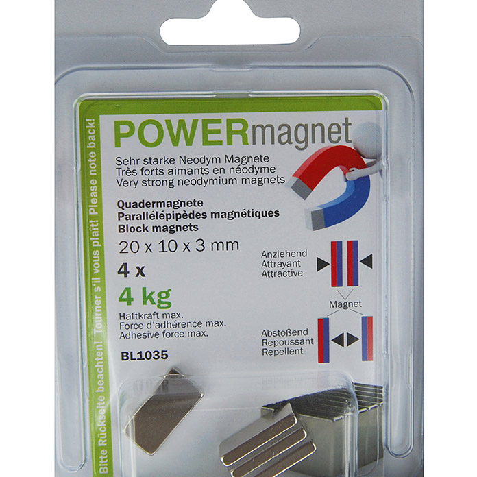 Magnete POWER con forma a cuboide 20x10x3 mm