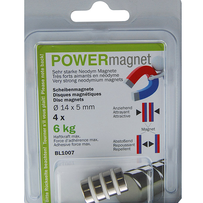 POWERmagnet Zylinderform 14x5 mm