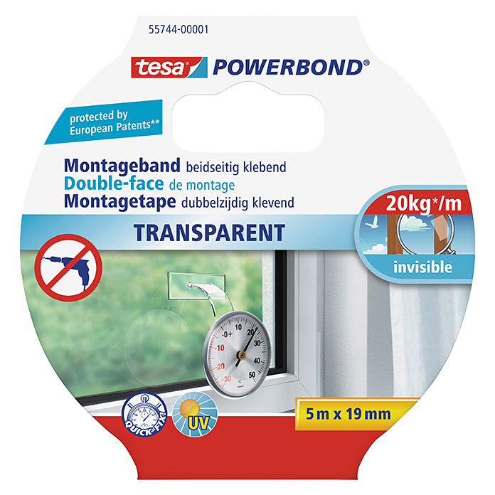 tesa Powerbond Montageband Transparent