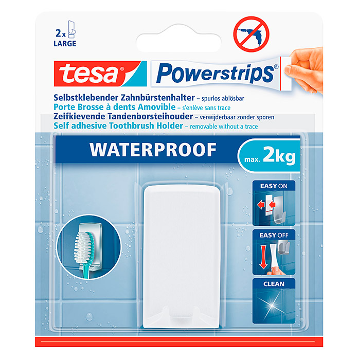 tesa Powerstrips Waterproof Zahnbürstenhalter