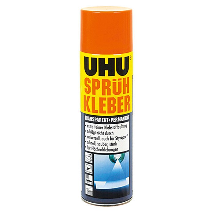 UHU Colla spray trasparente + permanente