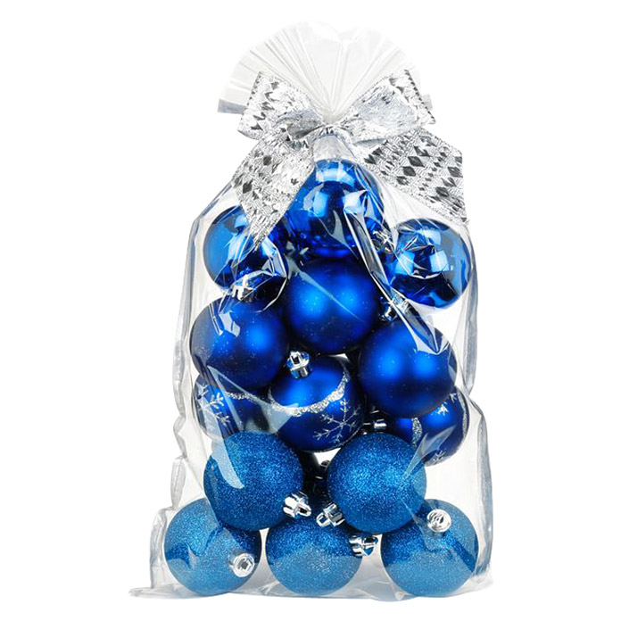 Boules de Noël bleu 6 cm