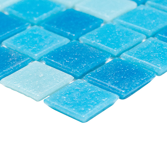 Mosaïque de verre carré mélange bleu clair