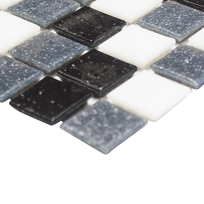 Mosaico in vetro quadrato bianco/grigio/nero misto