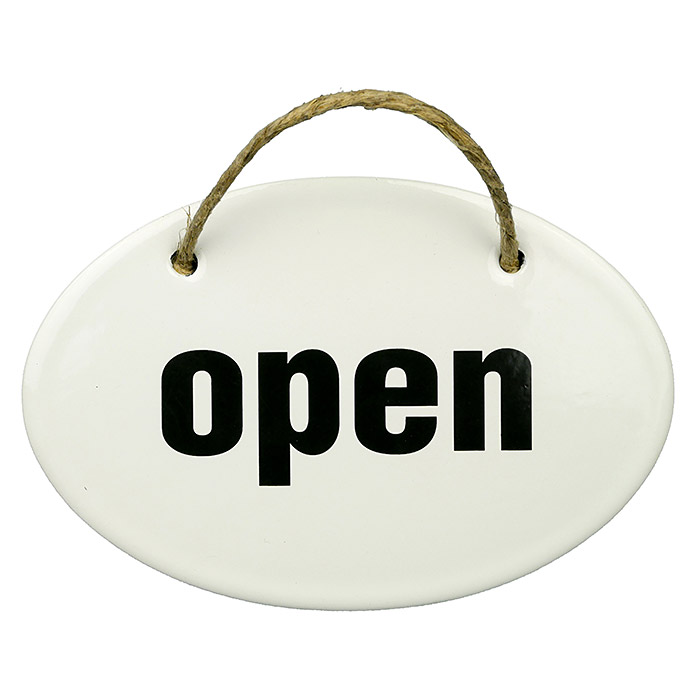 Targhetta smaltata Open/Closed