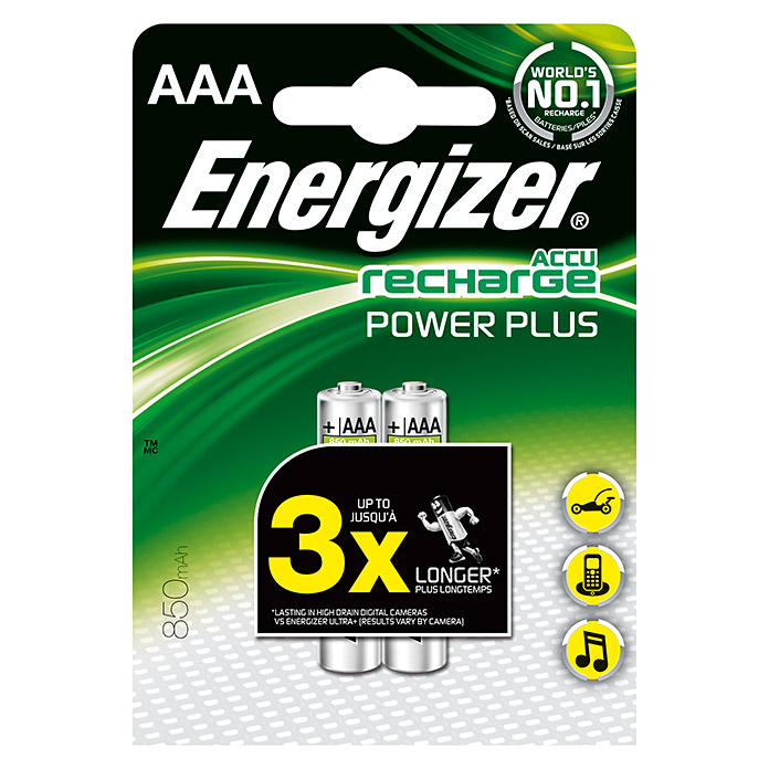 ENERGIZER Batterie ricaricabili Micro AAA Rechargeable PowerPlus