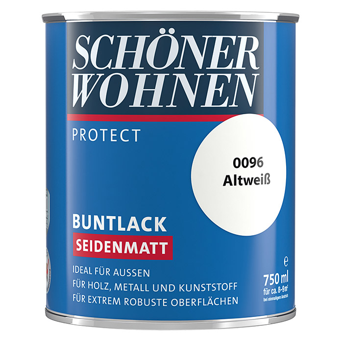 SCHÖNER WOHNEN PROTECT laque couleur blanc ancien satiné