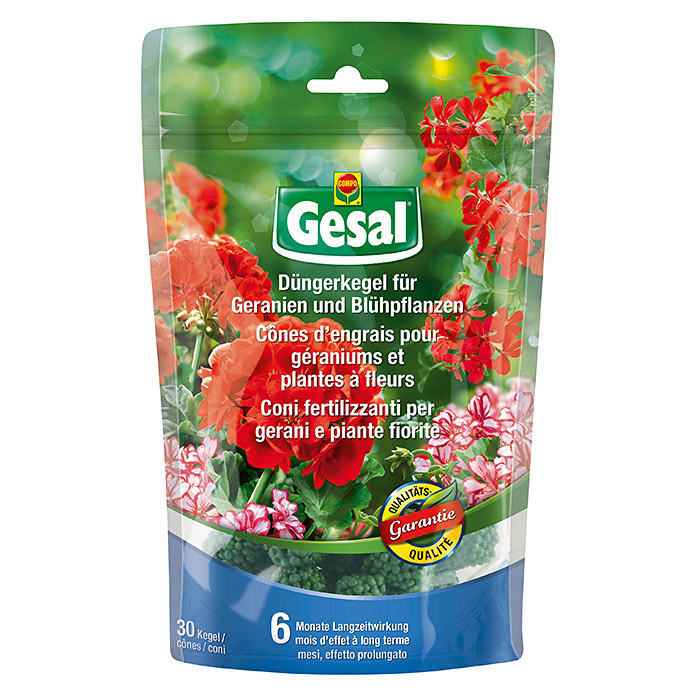 Cône d'engrais pour géraniums et plantes à fleurs de Gesal