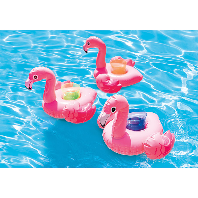 4x aufblasbarer schwimmender Getränkehalter Halter Flamingo Luftmatratze