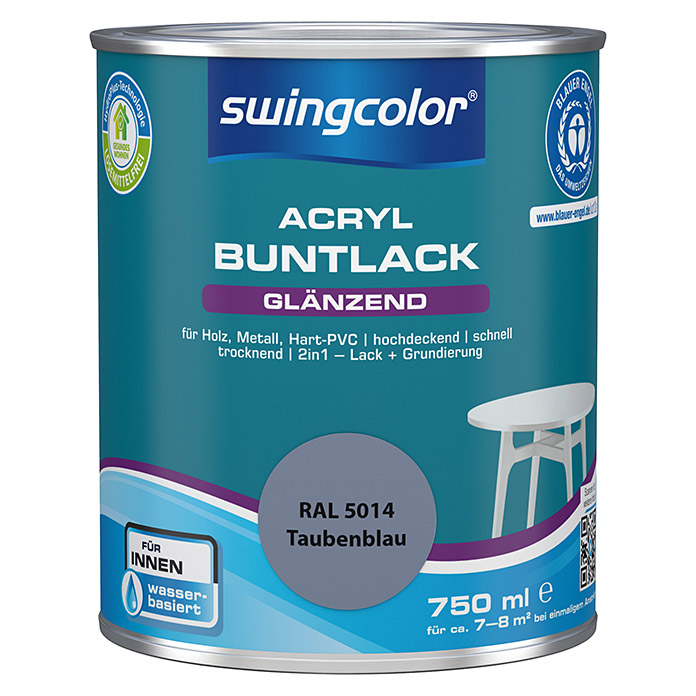 swingcolor Acryl Buntlack Taubenblau glänzend