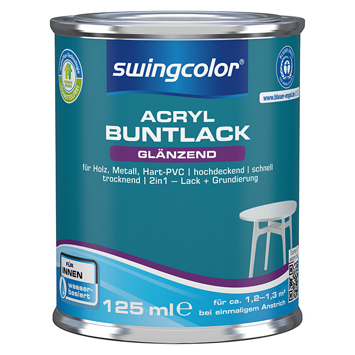 swingcolor Acryl Buntlack Reinweiss glänzend