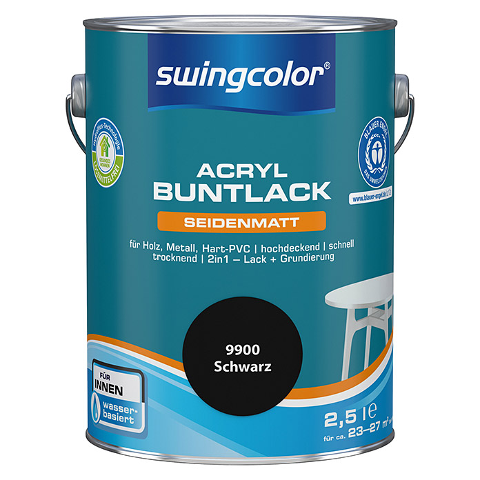 swingcolor Acryl Buntlack Schwarz seidenmatt