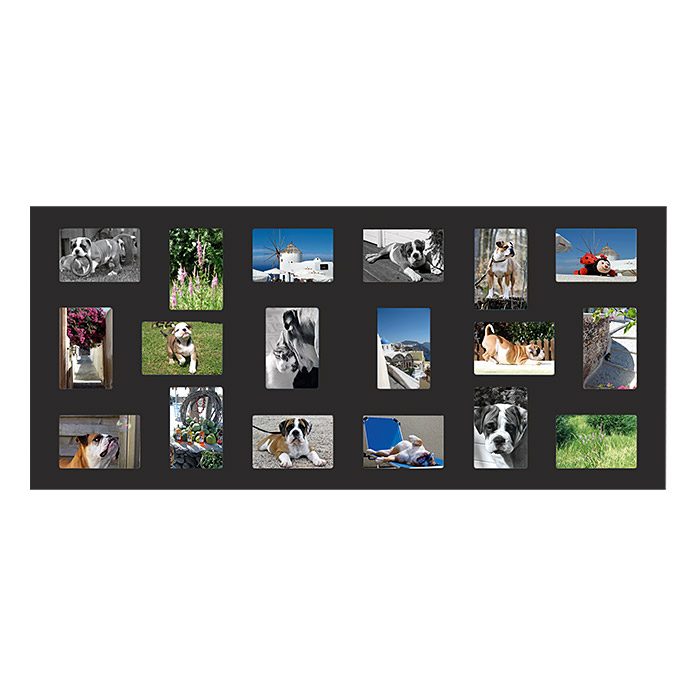 Cornice multifoto (109 x 47,5 cm, bianca, 18 foto)