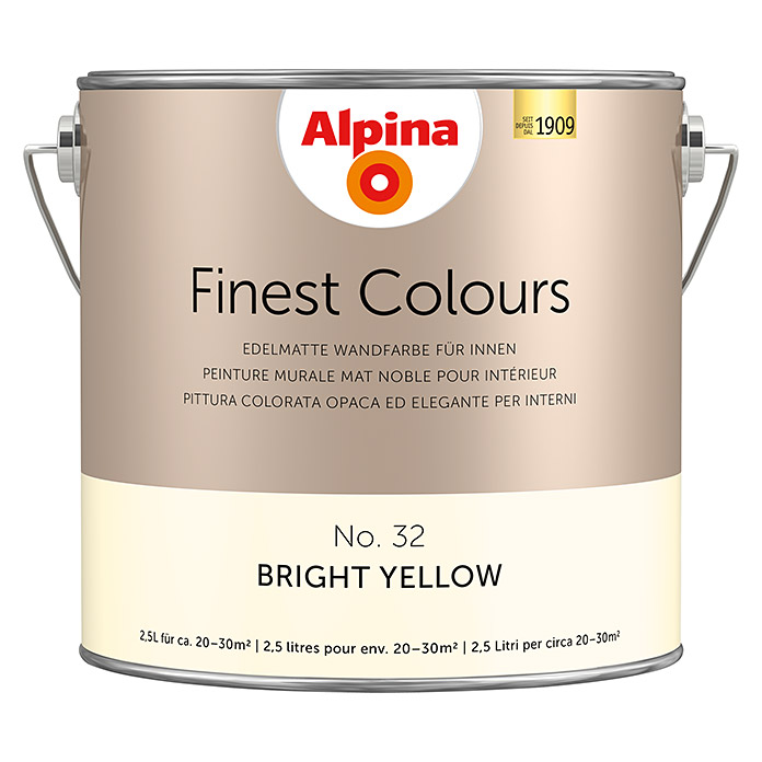 Alpina Finest Colours Wandfarbe Bright Yellow