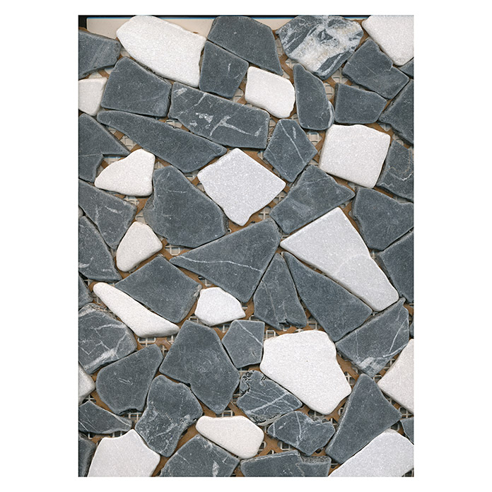 Natursteinmosaik Marmor Grau/Weiss