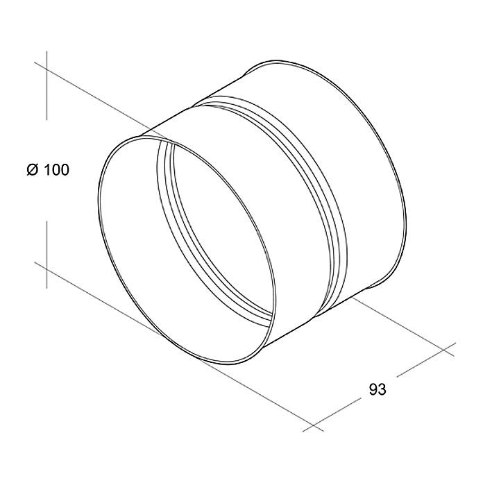 Air-Circle Manicotto per tubo spiralato in acciaio Ø 100 mm