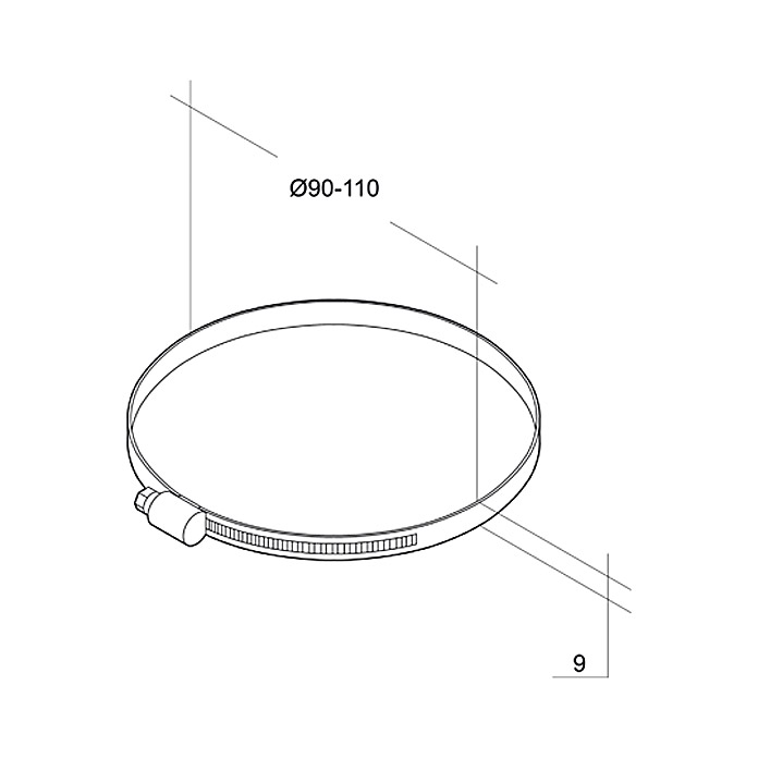 Air-Circle Pince pour tuyaux souples Ø 90 - 110 mm