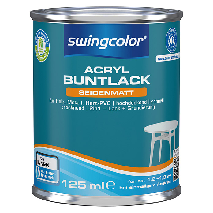 swingcolor Acryl Buntlack Reinweiss seidenmatt
