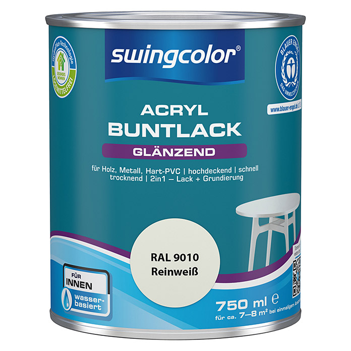 swingcolor Acryl Buntlack Reinweiss glänzend