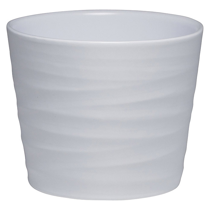 Wave Pot Céramique 15 cm Blanc Mat