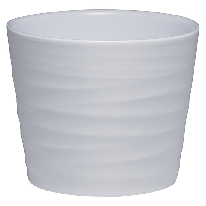Wave Pot Céramique 23 cm Blanc Mat