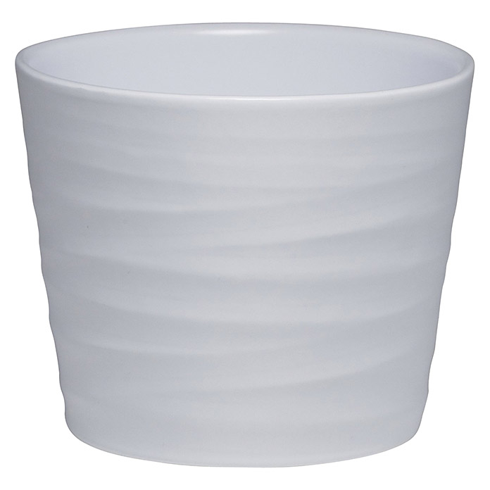 Wave Pot Céramique 28 cm Blanc Mat
