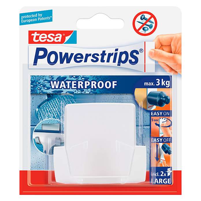 tesa Powerstrips Waterproof Wandhaken 