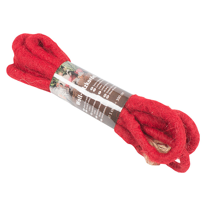 Cordone in feltro di lana rosso