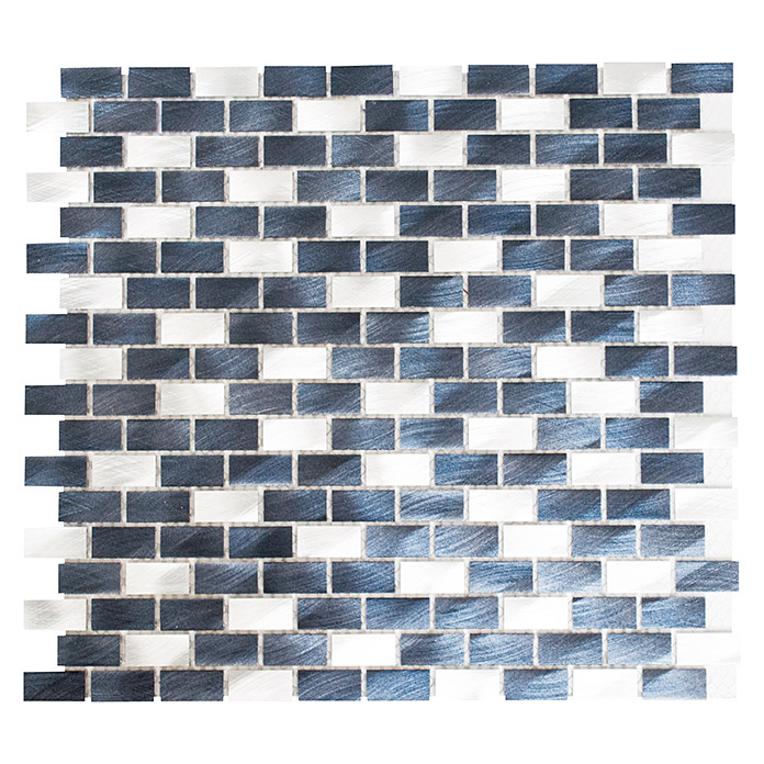 Mosaico in pietra naturale alluminio/acciaio inox nero