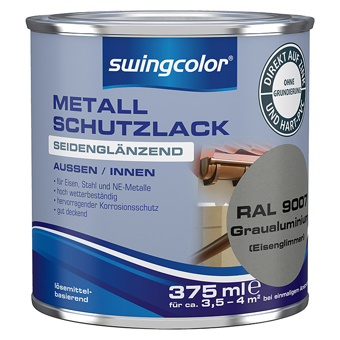swingcolor Laque de protection pour métal gris aluminium