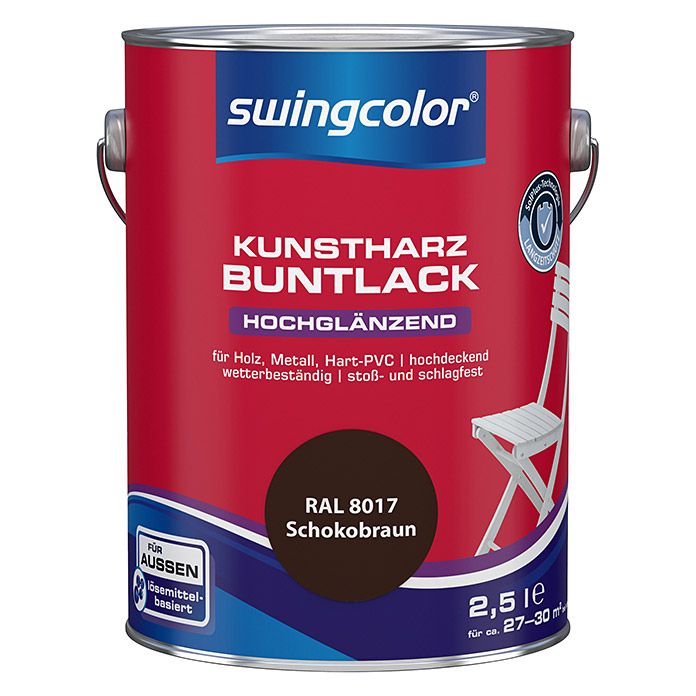 swingcolor Kunstharz Buntlack Schokoladenbraun hochglänzend
