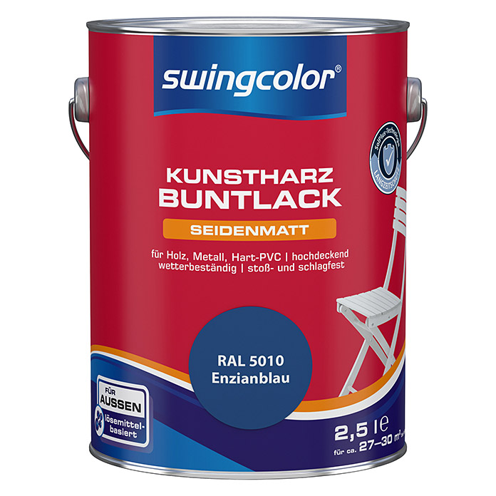 swingcolor Kunstharz Buntlack Enzianblau seidenmatt