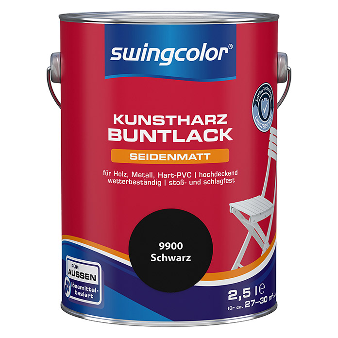 swingcolor Kunstharz Buntlack Schwarz seidenmatt