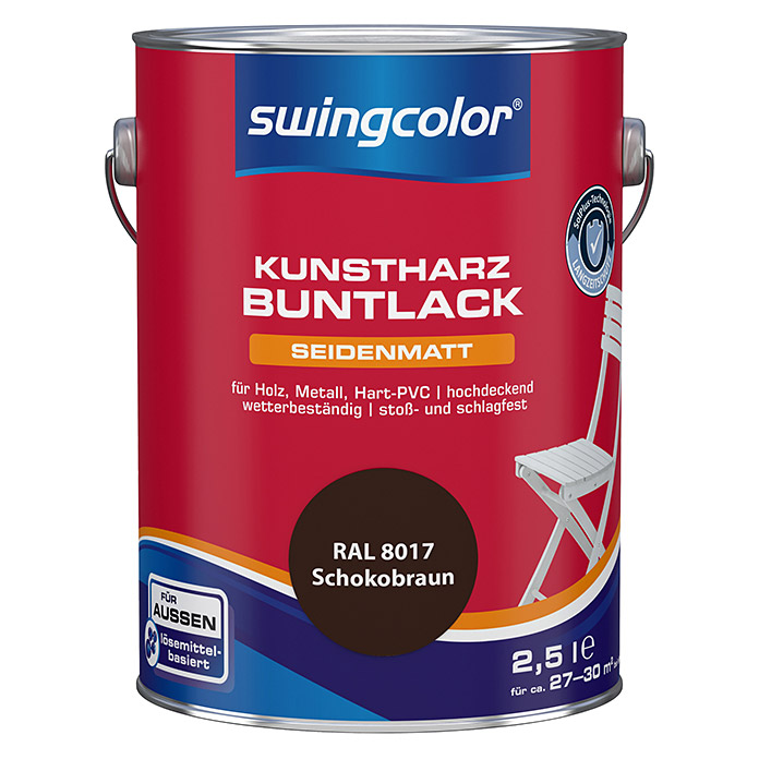 swingcolor Kunstharz Buntlack Schokoladenbraun seidenmatt