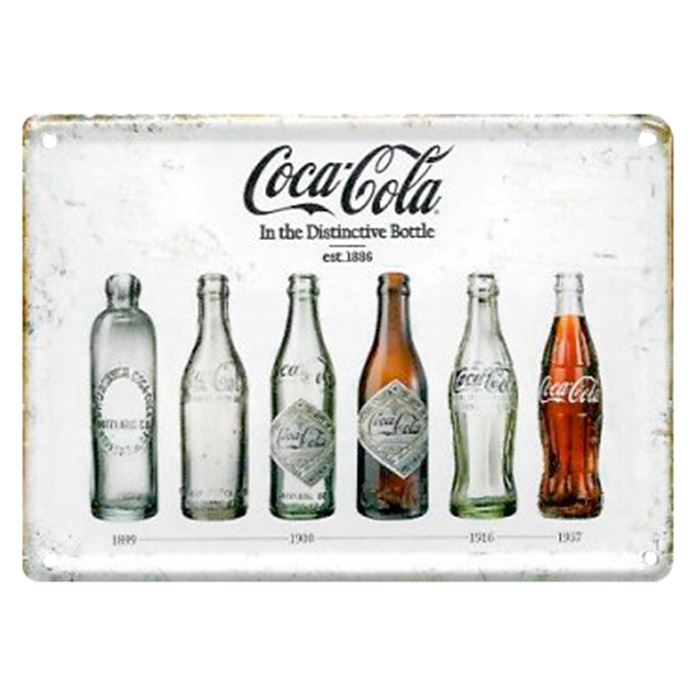 Miniaturschild Coca Cola Flaschen 