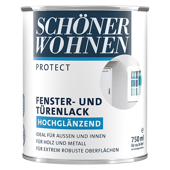 SCHÖNER WOHNEN  PROTECT laque pour fenêtres et portes blanc brillante