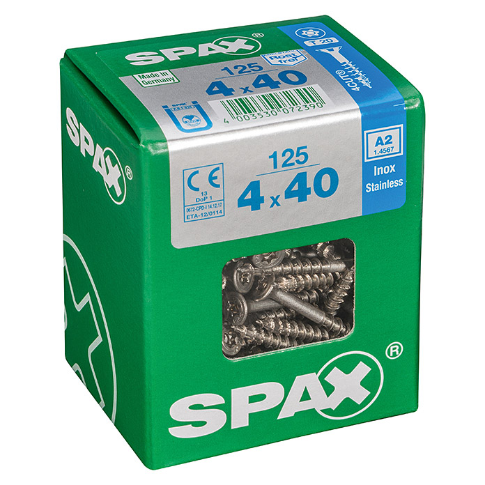 SPAX Viti a testa svasata T-Star plus Ø x L: 4 x 40 mm