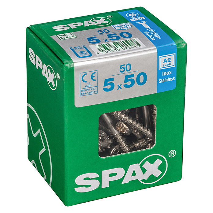 SPAX Viti a testa svasata T-Star plus Ø x L: 5 x 50 mm