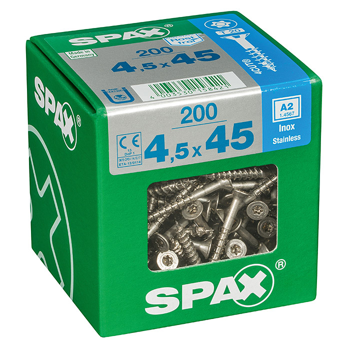SPAX Viti a testa svasata T-Star plus Ø x L: 4.5 x 45 mm