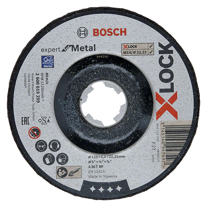 BOSCH Professional Disque à dégrossir X-Lock Expert for Metal A 30 T BF