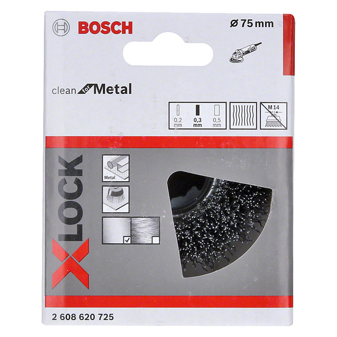 BOSCH Professional Spazzola metallica a tazza X-Lock Heavy for Metal 