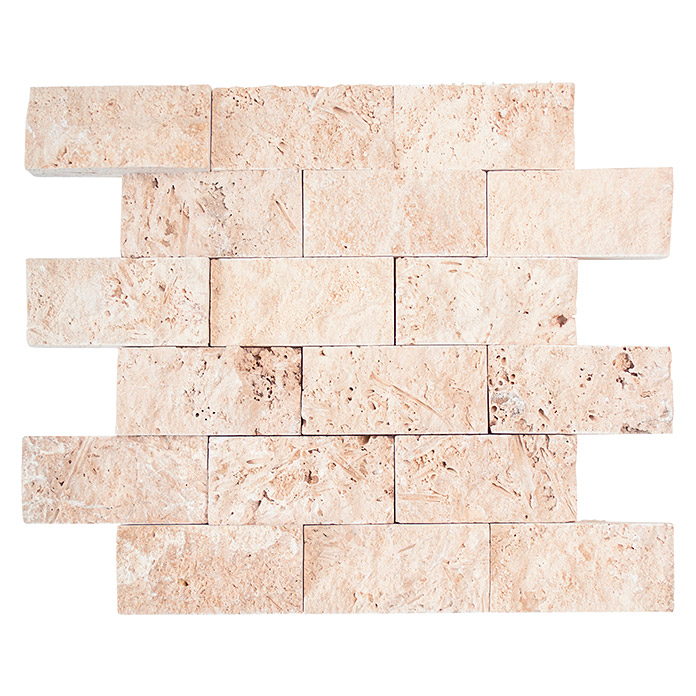 Mosaico in pietra naturale Brick Chiaro beige