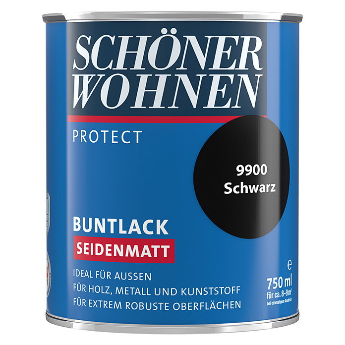 SCHÖNER WOHNEN PROTECT laque couleur noir satiné