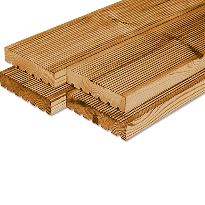 Planche de terrasse en bois de pin thermoplaqué