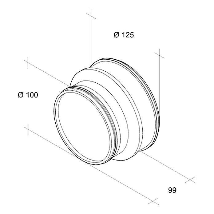 Air-Circle Riduttore per tubo spiralato in acciaio 