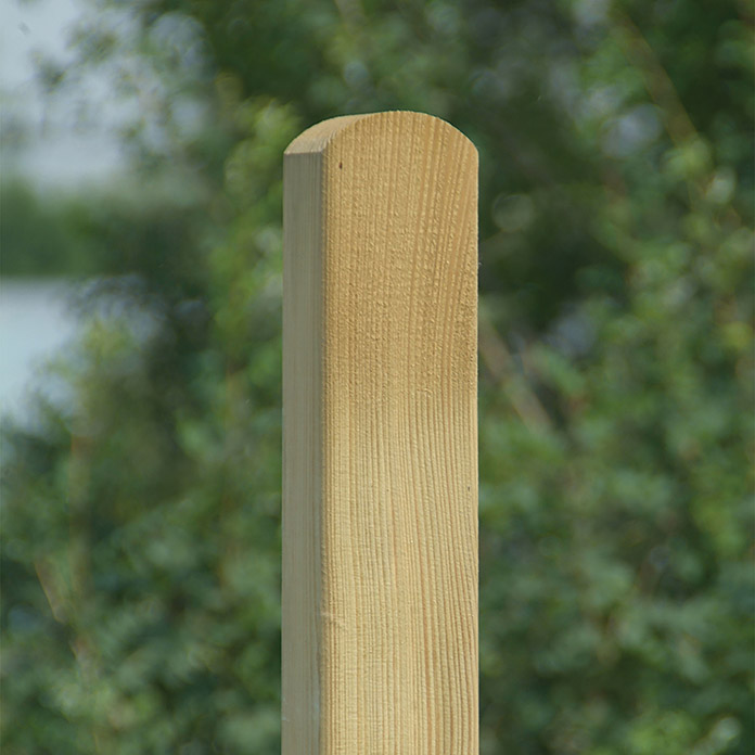 Palo quadrato in legno testa tonda 110